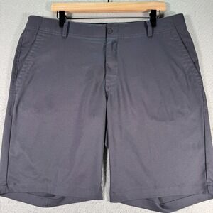 Nike Golf Dri-Fit‎ Chino Shorts Mens 36 Gray Elastic Waistband Sportswear Active